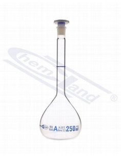 A klases mērkolba ar sertifikātu un PP aizbāzni, 50 ml