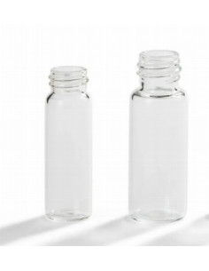Borosilikāta stikla flakons ar skrūvējamu vītni un plakanu dibenu, 10 ml