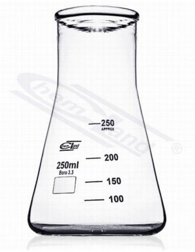 Erlenmeijera kolba ar platu kakliņu, 100 ml
