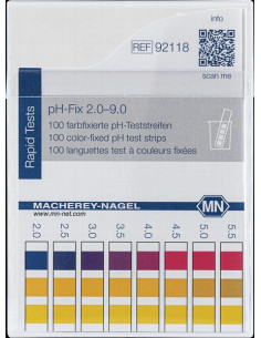 pH indikatora teststrēmeles pH-Fix 2,0–9,0, 100 gab.