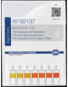 pH indikatora teststrēmeles pH-Fix 4,0–7,0, 100 gab.